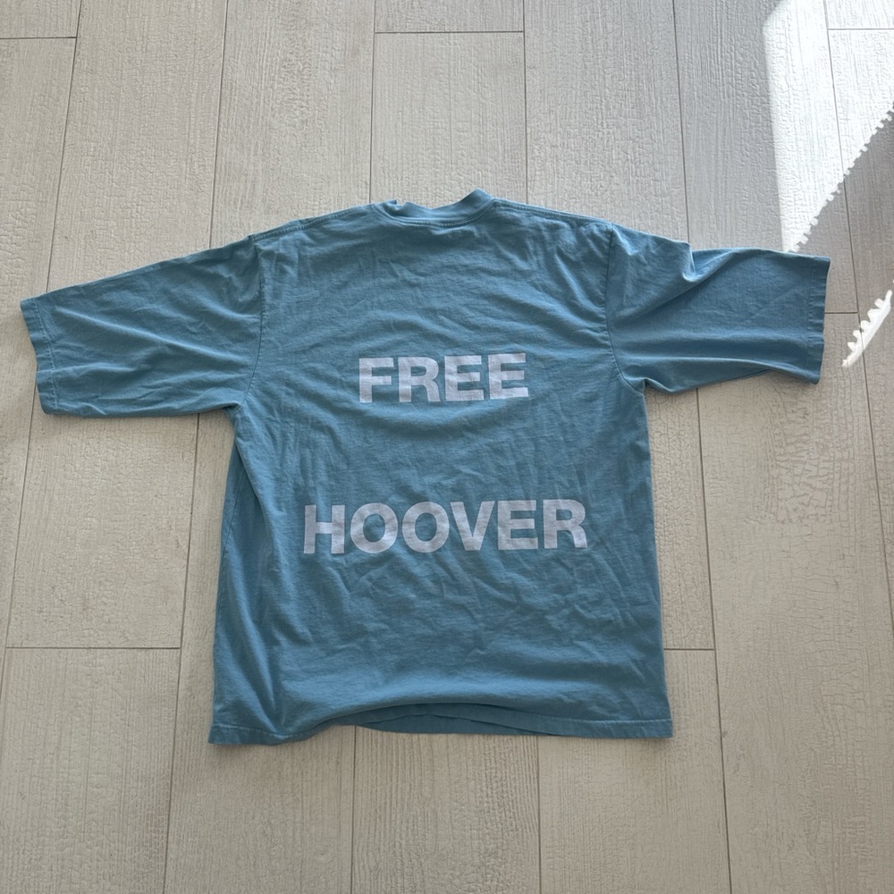 Kanye west Blue 'Free Hoover' Graphic T-Shirt